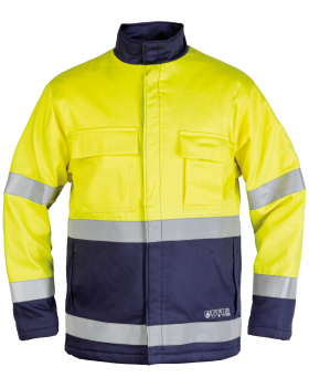 Hi-vis, multivédő, meleg bélésű kabát (Sötétkék/Hi-Vis Sárga)