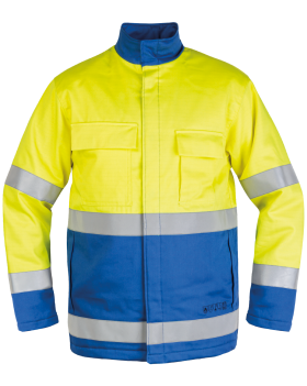 Hi-vis, multivédő, meleg bélésű kabát (Kék/Hi-Vis Sárga)