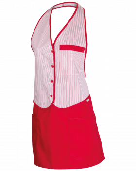 Női melles kötény 4255 (Fehér,Piros)