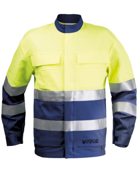 Fényvisszaverő, multivédő felső (Sötétkék/Hi-Vis Sárga)